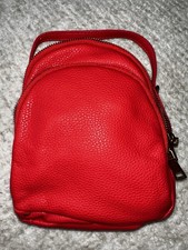 Unbranded Small Red Backpack Adjustable Straps Zipper Closure