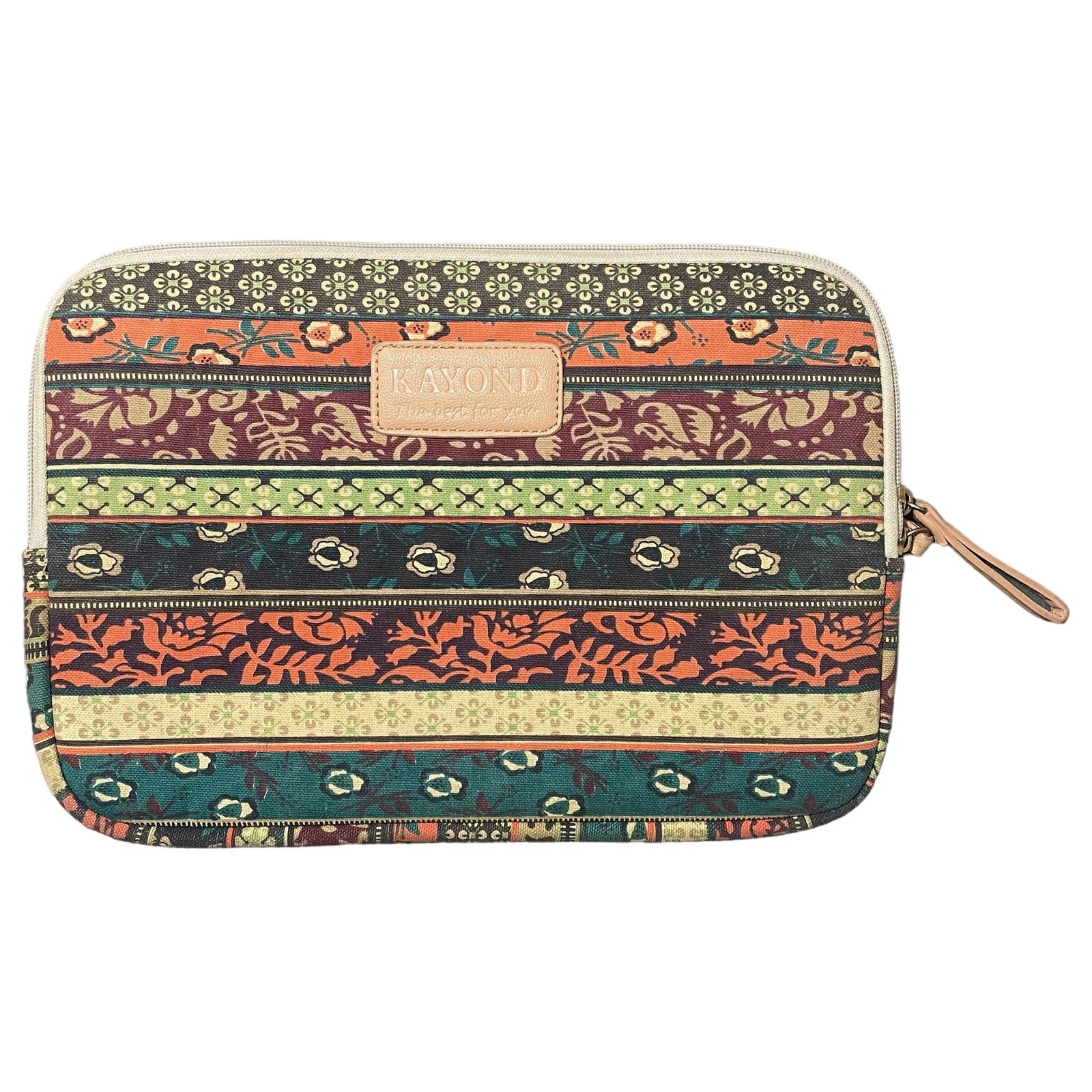 Kayond Canvas Laptop Tablet iPad Zip Up Sleeve Case Multicol