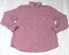 Chaps Men’s Large Pink Oxford Long Sleeve Button Down Dress Shirt Pocket Logo