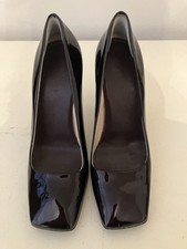 Prada Patent Leather Purple Pumps Jewel Heels Square Toe Used Vintage Size 37.5