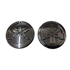 🇮🇹 kit 2 adesivi 3m rilievo 3d 50mm emblema yamaha tmax 530 560 nero lucido mt