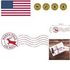 North Pole Self Inking Stamp/Santa Stamp / 13/16" x 2 3/16" Reindeer Rubber I...