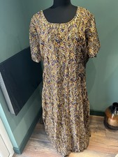 Ladies Size 22 Dress - Cotton Traders - Lined - Beaded Detailing - Brown Mix
