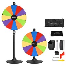WinSpin 24" DIY Modular Prize Wheel 12 Slots Tabletop or Floor Stand Trade Show