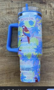 Margaritaville Parrot Printed Tumbler with Straw 40 oz New 🦜