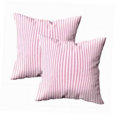 Set of 2 Pattern Stripe Pink White Colors 18" x 18" Pack of 2 Muiti 11