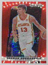 2024-25 Panini Prizm Deca Bogdan Bogdanovic #185 Red Prizms 93/199 Hawks