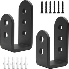 2 Pack Heavy Duty 2x4 Door Barricade Brackets Steel Security Holder Lock Black