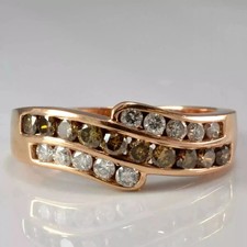 Art Deco Style Lab-Created Diamond Party Wear Ring For Her 14k Rose Gold FN