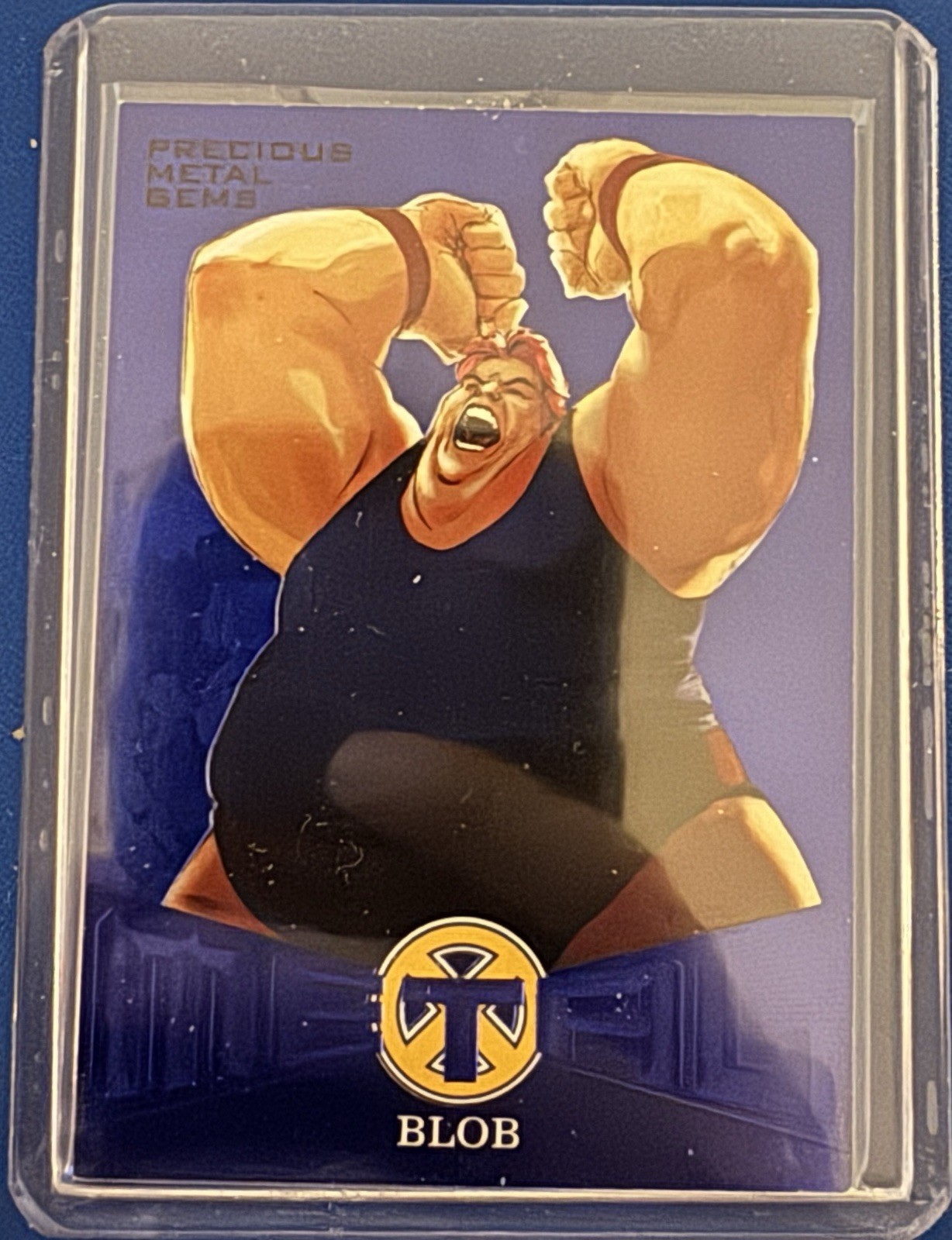 2018 Upper Deck Fleer Ultra X-Men Blob MB7 Blue PMG /49