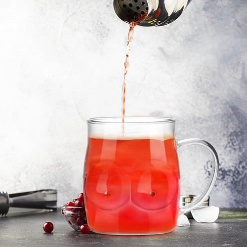 Große Kapazität Glas Kaffeebecher 480ml mit Griff für Milchsaft Frühstück Verwendung - Bild 3 von 12