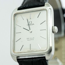 **Vintage 1978** OMEGA De Ville Cal.1330 Quartz Push Crown Silver Tank 29mm Mens