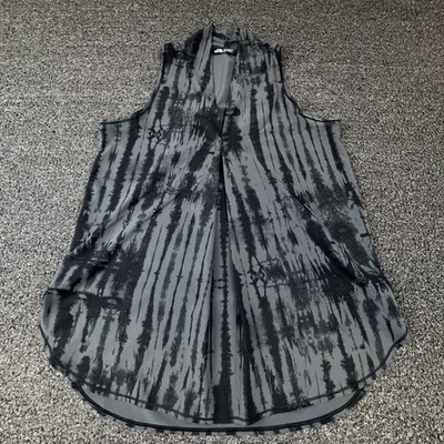 The North Face Blouse Womens S Gray Striped Tunic Sleeveless Open Lightweight