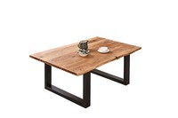Couchtisch Baumkante Massiv Akazie Naturfarben 130 X 75 Cm Schwarz Billy
