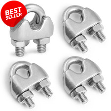 4Pcs M3 Wire Rope Clamp 1/8 Inch Stainless Steel Cable Clips - US
