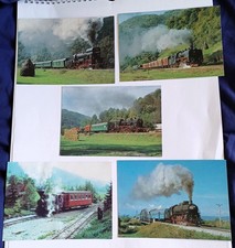 Postcards  x5 - Romania Pacific Steam Locomotives RomSteam Aldo trains 1998
