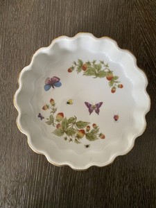 Vintage ARDALT Lenwile Japan Quiche-Tart Oven-To-Table Butterflies Strawberries