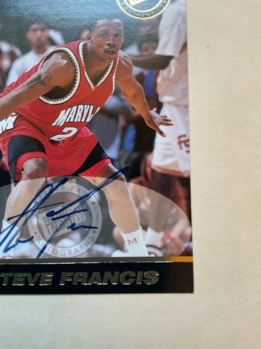 1999 Press Pass Authentics Steve Francis On Card Auto Blue Signature Edition - Picture 6 of 12