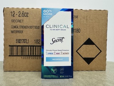 Secret Clinical Strength Antiperspirant 72Hr Waterproof Deodorant Case of 12