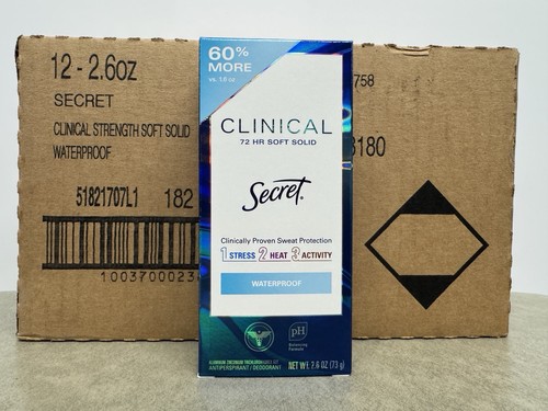 Case of 12 Secret Clinical Strength 72Hr Waterproof Deodorant New
