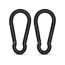 Large Carabiner Clip Hook, 4 inch 2 pcs Black Heavy Duty Spring Snap Hook Key...