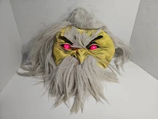 The Paper Magic Group Mask Vtg 2001 Long Hair Ugly Monster Glow Eyes Fangs Works