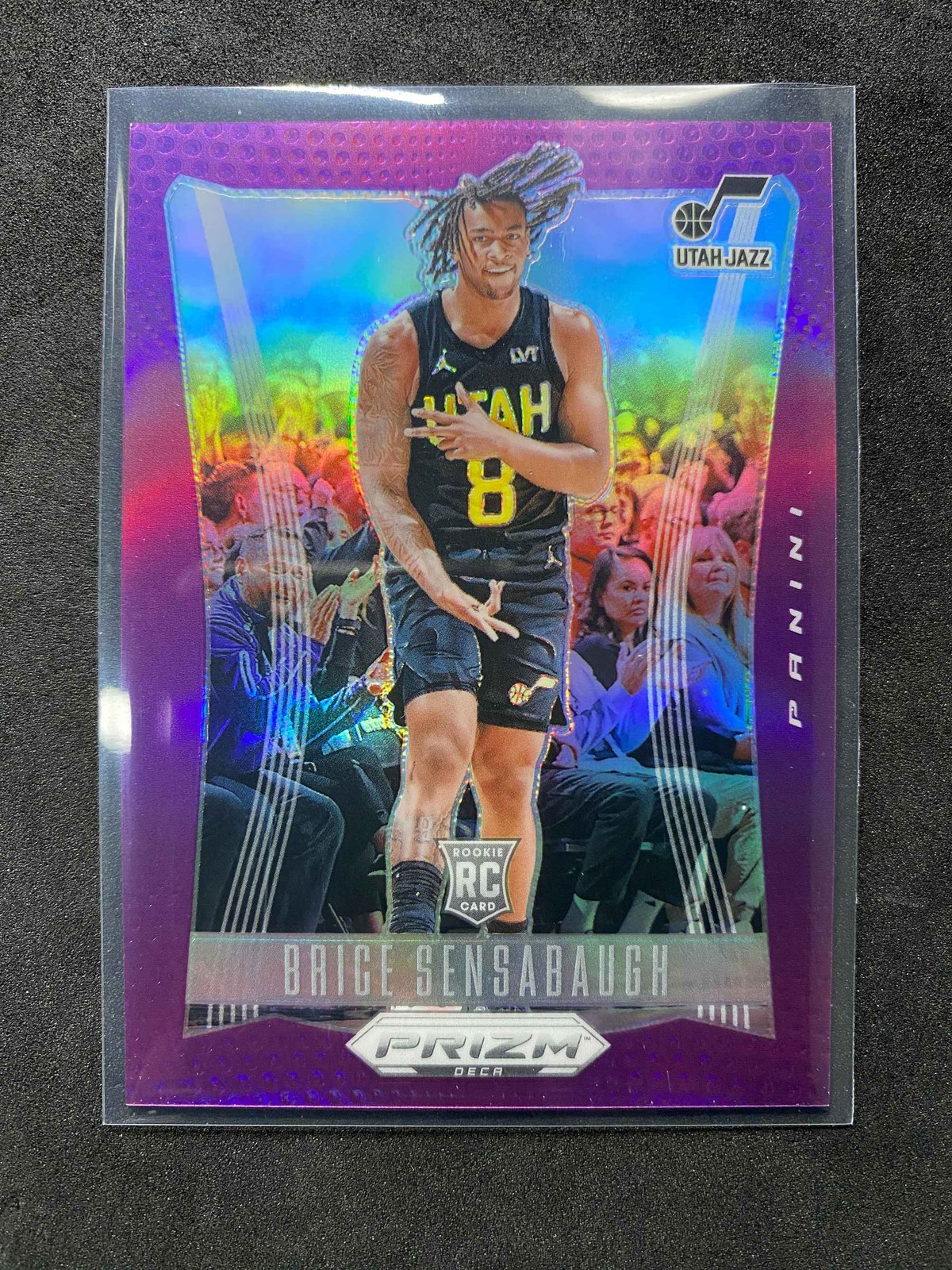2023-24 Prizm Deca Brice Sensabaugh Purple 12/99 RC Rookie #131 Jazz