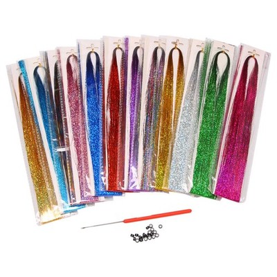 Haar Lametta Strands Kit, Lametta HaarverläNgerungen, Fairy Hair Lametta Ki4378