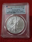 2019-W EAGLE $1 BURNISHED SILVER EAGLE FIRST DAY OF ISSUE PCGS SP70     #MF-2559