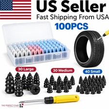 100PCS Tire Repair Rubber Nails Tyre Puncture Repair Screws Kit With Screwdriver
