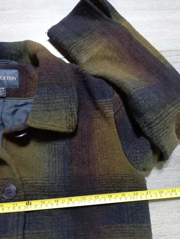 Pendleton Wool Blend Rainbow Plaid Womens Medium Coat - Image 2 of 4