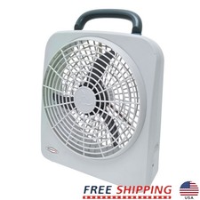 12V Portable Dual Power Fan Car RV 10 Inch 2 Speed Battery Powered Cool Air New