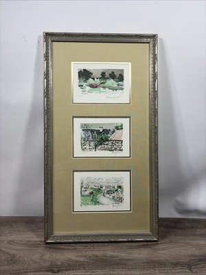 3Framed Original Alexandre Minguet Lithograph Print Signed E. Artist Proof
