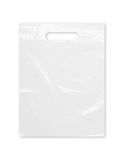 Purple Q Crafts Plastic Bag With Die Cut Handle 9" x 12" White Merchandise Bags