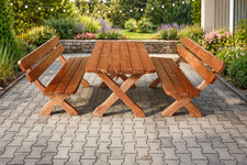 Möbel Holzgestell Gartenmöbel Garnitur Sitzgruppe Balkonset "BALKAN"