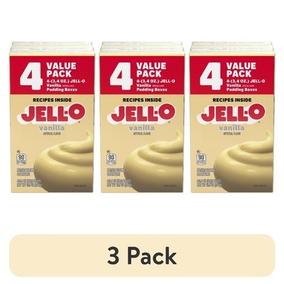 Vanilla Instant Pudding and Pie Filling Mix 12 Boxes Total 4 Pack Value Bundle