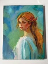 oil paintings original «Orange hair”, 12x9, oil on canvas