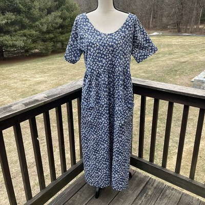 ERIKA & CO Maxi Dress Modest Granny Romantic Cottagecore Country Floral Vtg Lg