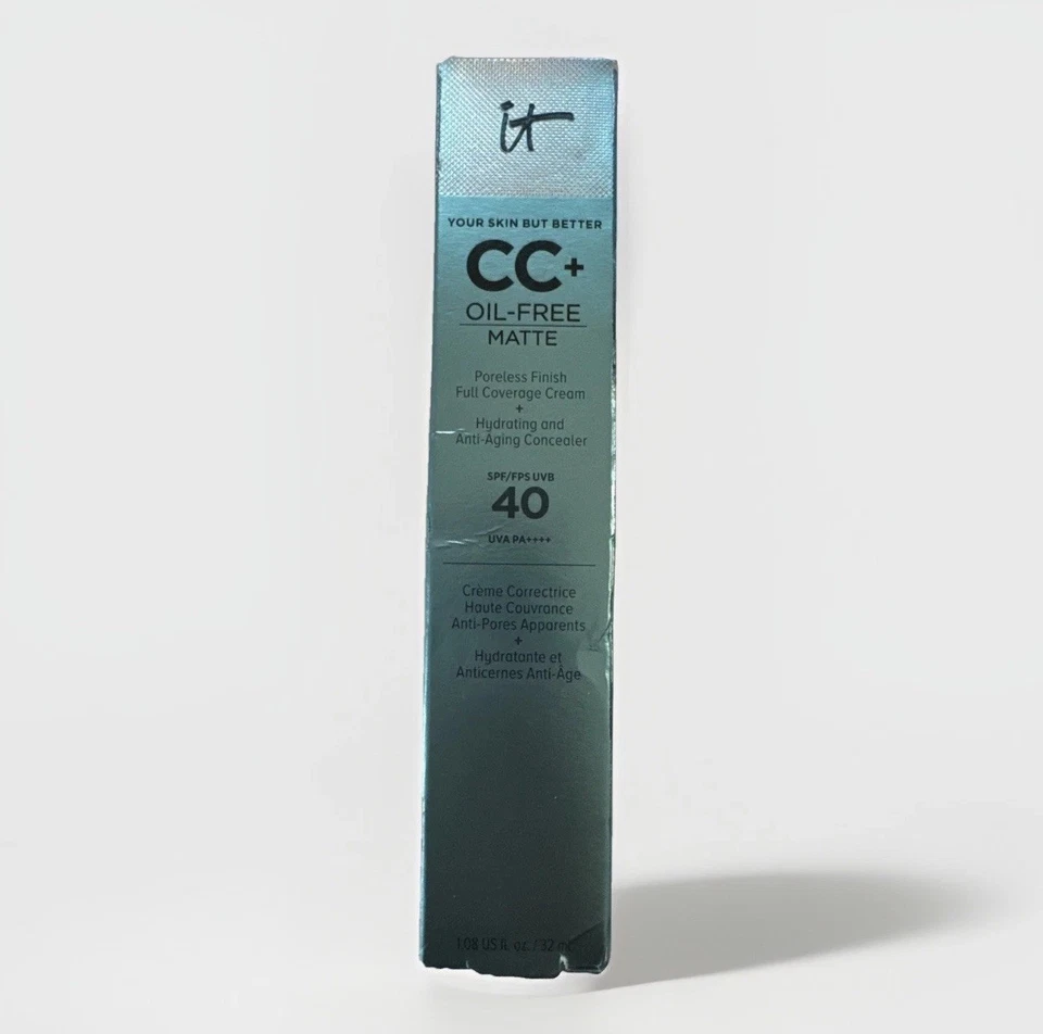 It Cosmetics CC+ Oil-Free Matte Poreless Finish Cream LOT OF 2 SPF 40 Tan NIB - Image 2 of 3