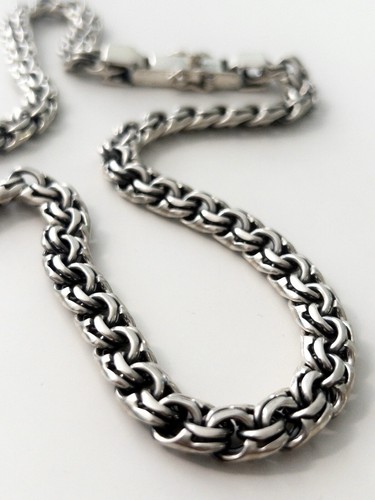Collana brutale da uomo in argento sterling massiccio (925) Bismark, 110 gr, 65 cm - Foto 5 di 7