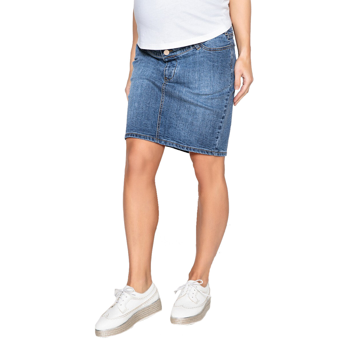 La Redoute Maternite Womens Denim Straight Maternity Skirt La Redoute Maternite Womens Denim Straight Maternity Skirt
