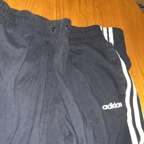 adidas Warm-Up Pants Youth Size Medium 12-14 Black No String - Picture 2 of 6