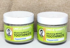 Uncle Harry's Peppermint Remineralizing Toothpaste, Vegan, Fluoride Free 2-pk