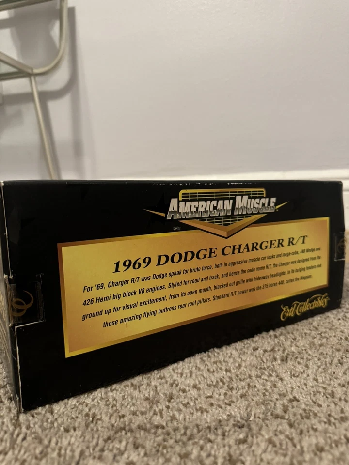 Dodge Charger R/T Ertl 1:18 American Muscle 1969 rojo/naranja tapa de vinilo rara Foto 4 de 4