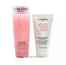 Lancome Tonique Confort Toner 4.2 Oz Cr me-Mousse Cleanser 1.7oz 2-Pc Travel Set