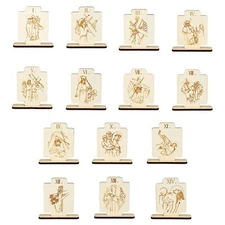 Stations of The Cross Stand Set Laser Cut Wooden Stands Religious Lenten Home...