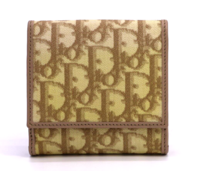 良品✨Christian Dior Trotter Bifold Wallet Vtg. CHRISTIAN DIOR Trotter Blue Monogram Canvas &Leather