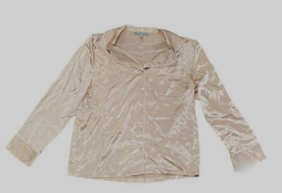 $150 Neiman Marcus Women's Pink Basic Satin Luxury Silk Pajama Top Size L