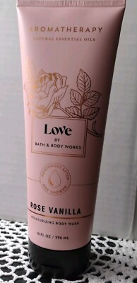 Bath & Body Works LOVE Rose Vanilla Moisturizing Body Wash Aromatherapy 10 OZ