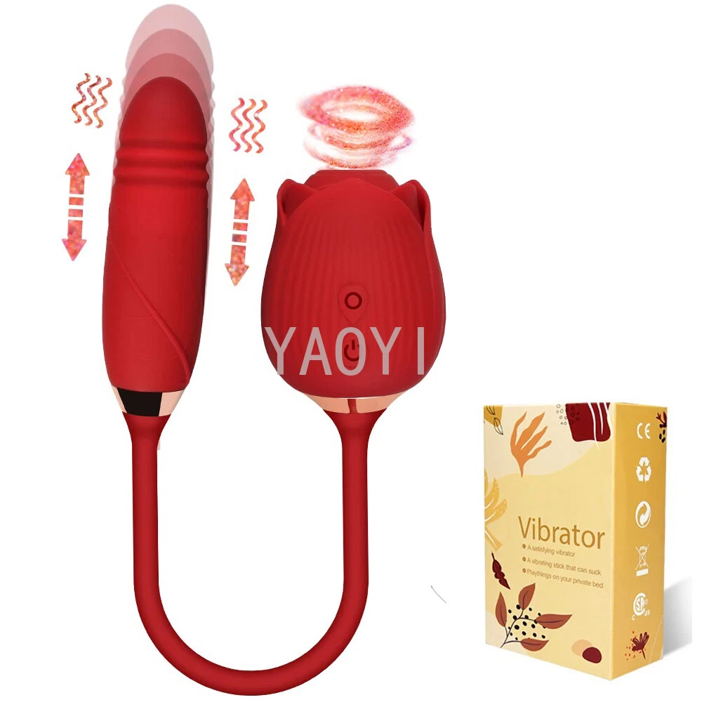 Thrusting Sucking Rose BDSM Vibrator G-Spot Telescopic Dildo Adult Sex Toy  Women | eBay